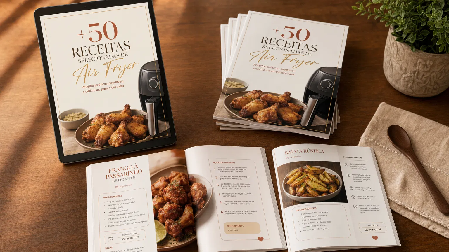 Mockup do caderno digital de receitas